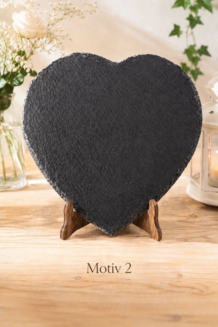 Schieferherz mit Foto-Gravur – personalisiertes Geschenk