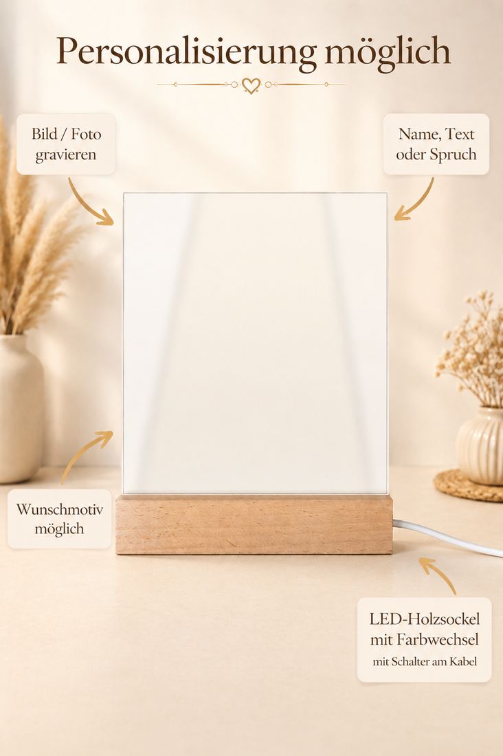 LED-Spiegel mit Motiv – personalisierbar, 4 Designs oder eigenes Motiv