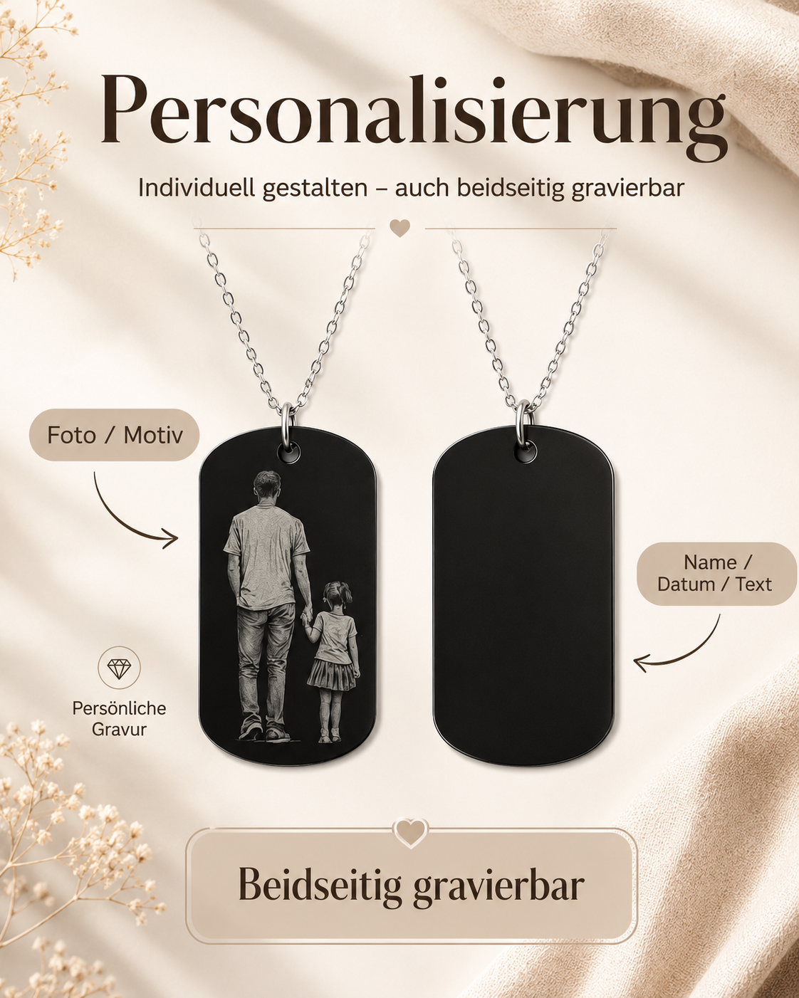 Collier personnalisé avec nom - Modèle Noah