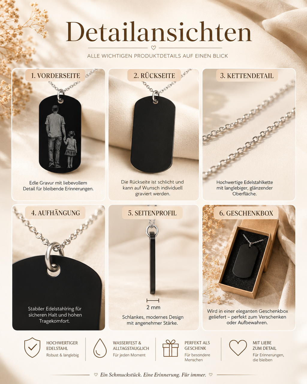 Collier personnalisé avec nom - Modèle Noah