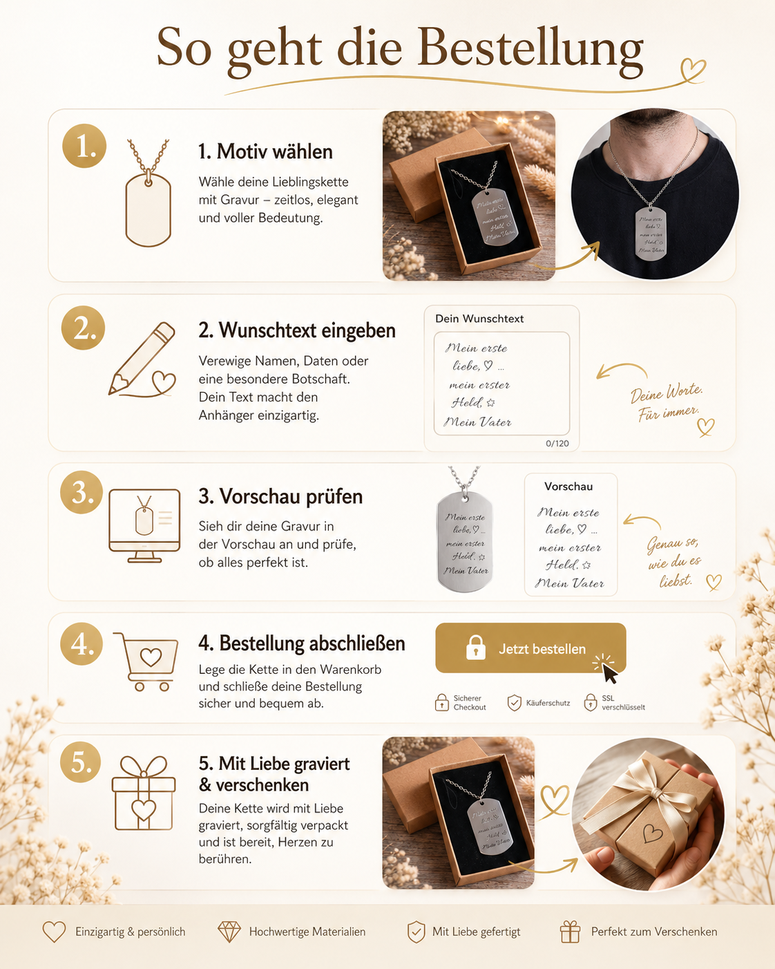 Collier personnalisé avec prénom - Modèle Ben