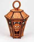Halloween-Holzlaterne mit Totenkopf, 28 cm
