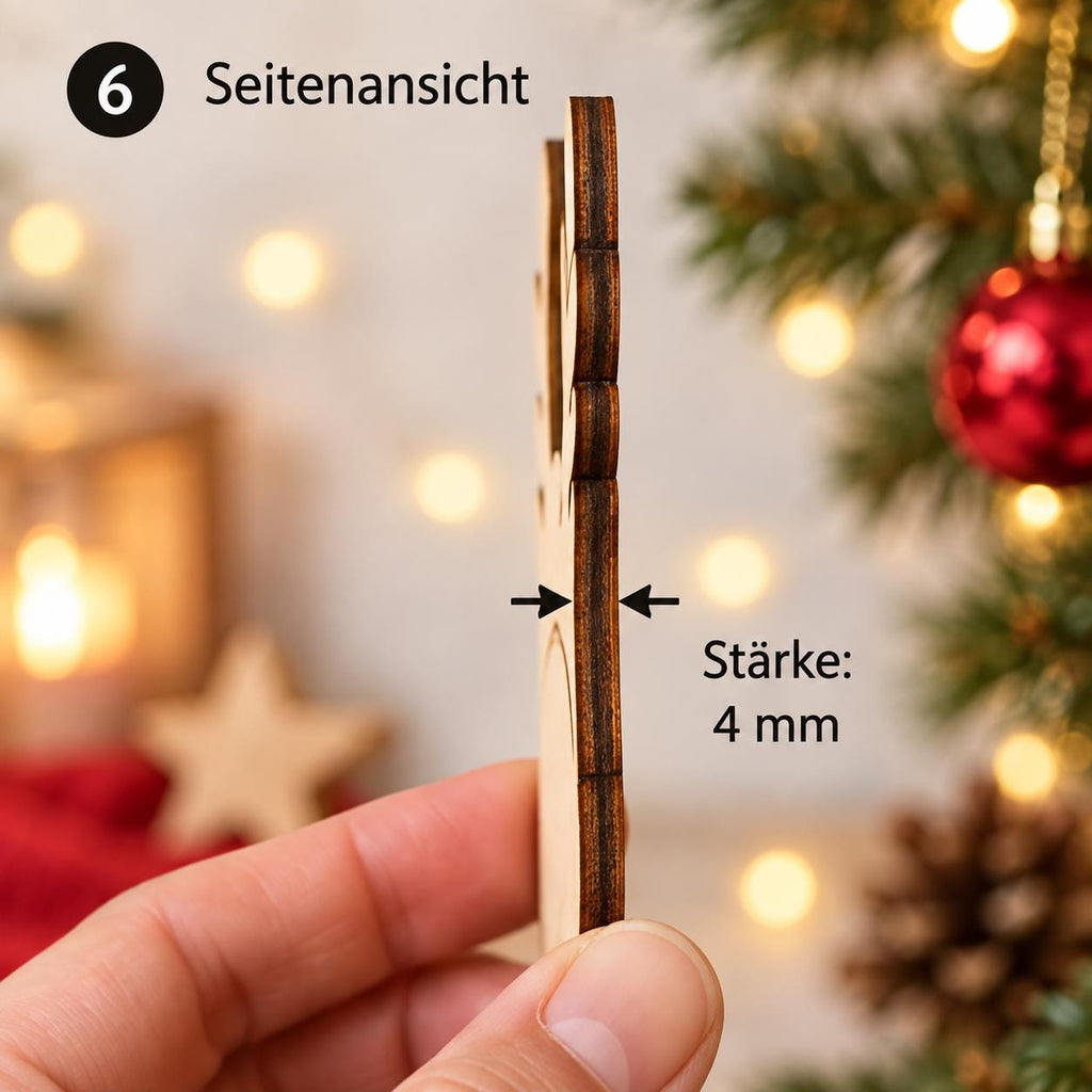 Rentier-Pralinenhalter aus Holz mit Namen