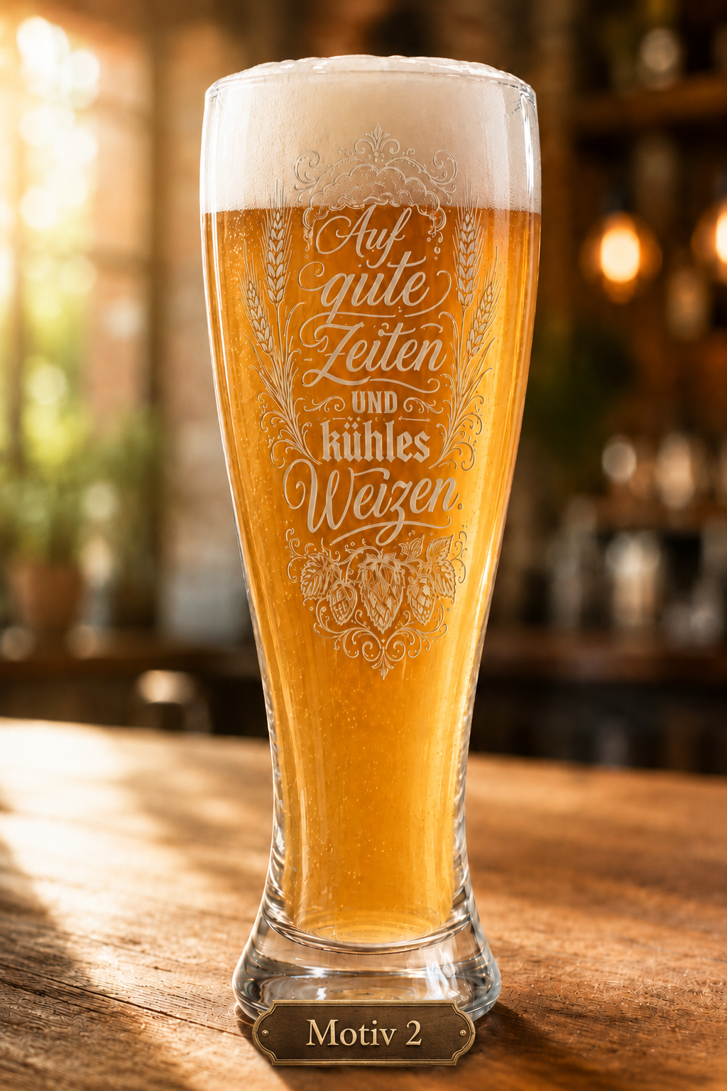 Weizenbierglas „Rette Wasser“ mit Gravur